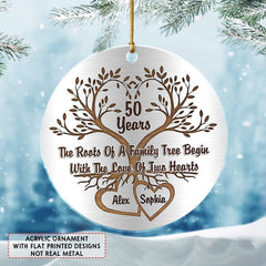 Personalized Acrylic Golden Married Ornament 50 Years Gift