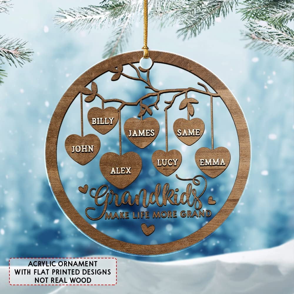 Personalized Acrylic Grandparents And Grandkids Ornament – Personalized ...
