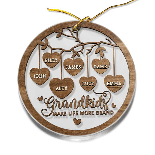 Personalized Acrylic Grandparents And Grandkids Ornament