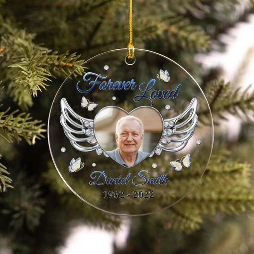 Personalized Acrylic Memorial Ornament Angel Wing Jewelry Style