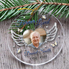 Personalized Acrylic Memorial Ornament Angel Wing Jewelry Style