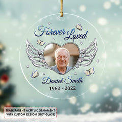 Personalized Acrylic Memorial Ornament Angel Wing Jewelry Style