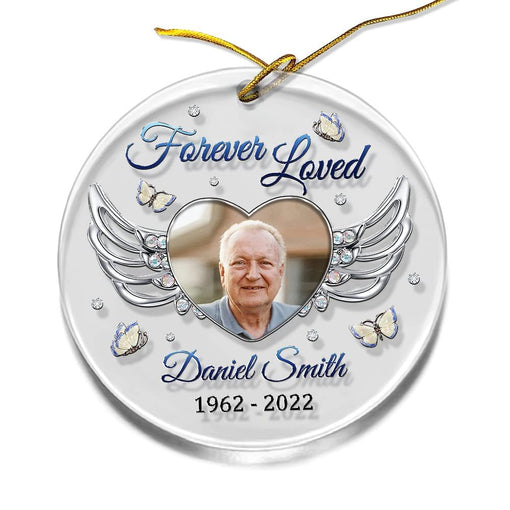 Personalized Acrylic Memorial Ornament Angel Wing Jewelry Style