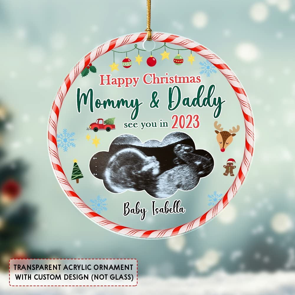 Personalized Acrylic New Baby Ornament Upcoming Baby