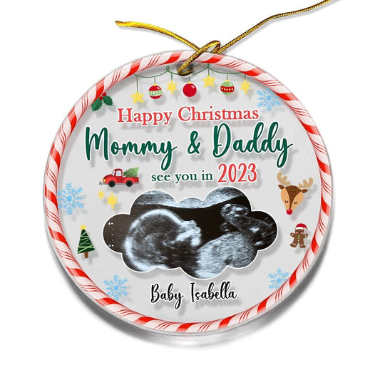 Personalized Acrylic New Baby Ornament Upcoming Baby
