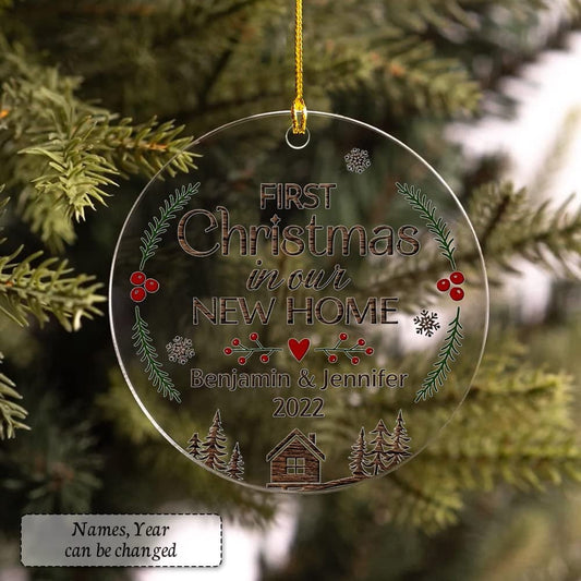 Personalized Acrylic New Home Ornament First Christmas