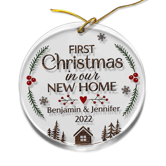 Personalized Acrylic New Home Ornament First Christmas