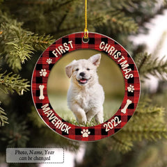 Personalized Acrylic Ornament Dog Ornament First Christmas