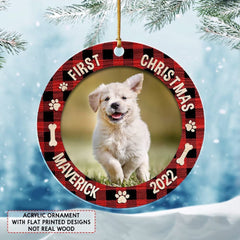 Personalized Acrylic Ornament Dog Ornament First Christmas