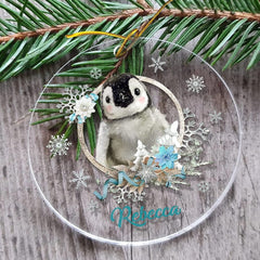 Personalized Acrylic Penguin Ornament Jewelry Drawing