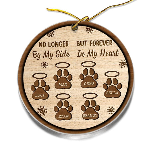 Personalized Acrylic Pet Memorial Ornament Custom Pawprints