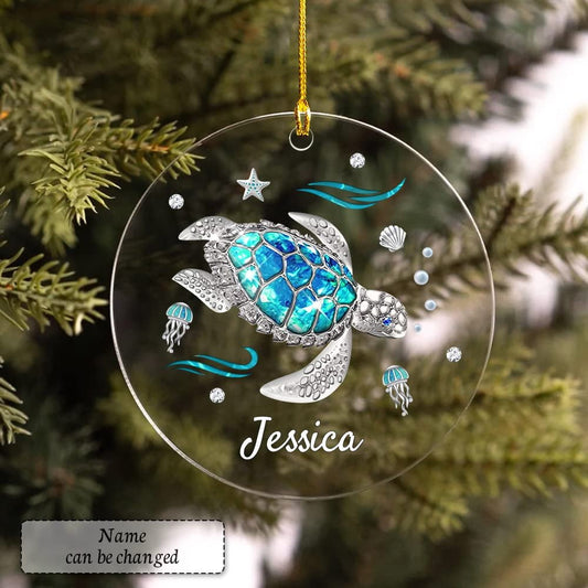 Personalized Acrylic Sea Turtle Ornament Jewelry Style