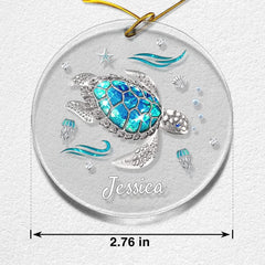 Personalized Acrylic Sea Turtle Ornament Jewelry Style
