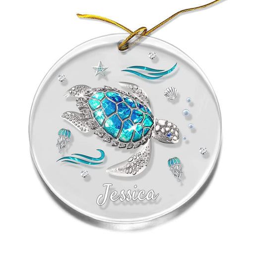 Personalized Acrylic Sea Turtle Ornament Jewelry Style