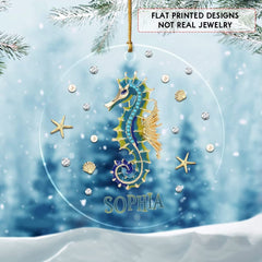 Personalized Acrylic Seahorse Ornament Jewelry Style