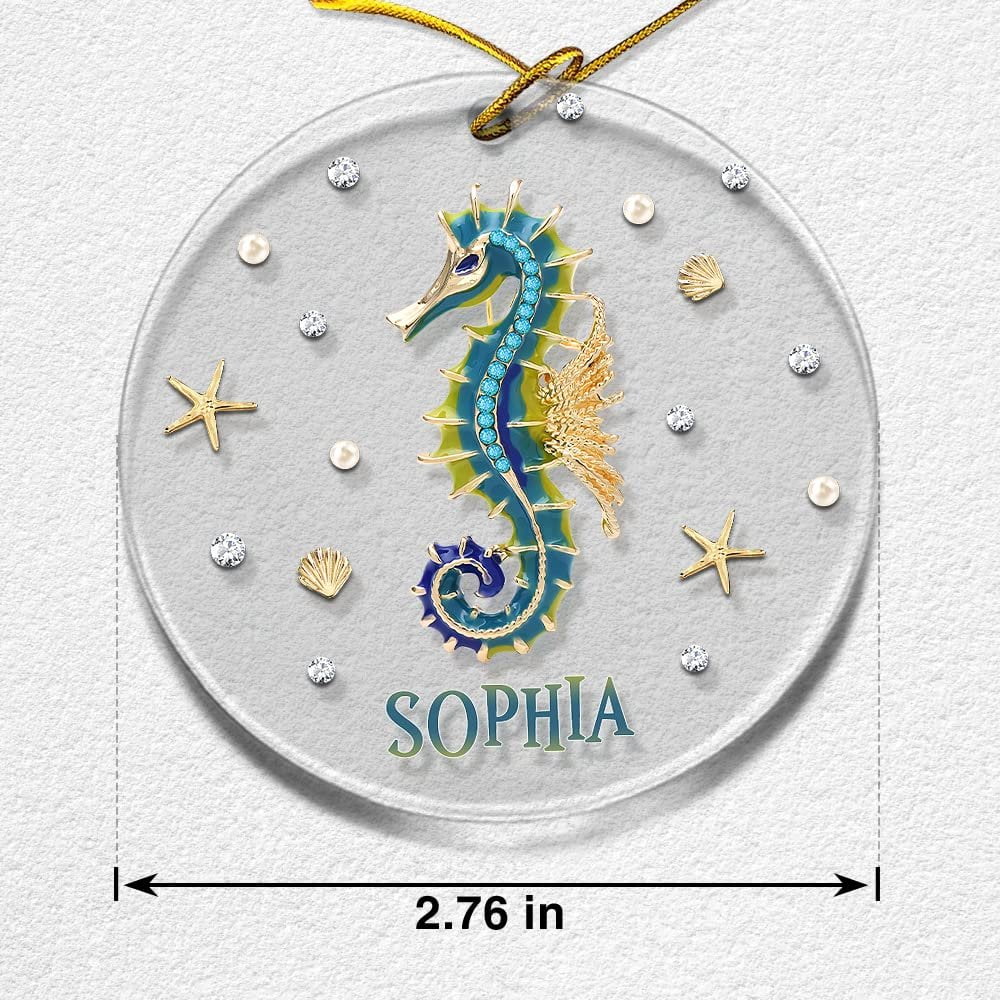 Personalized Acrylic Seahorse Ornament Jewelry Style