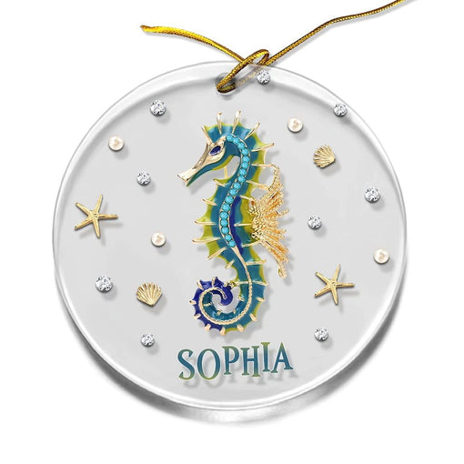 Personalized Acrylic Seahorse Ornament Jewelry Style