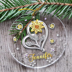 Personalized Acrylic Sunflower Ornament Jewelry Style