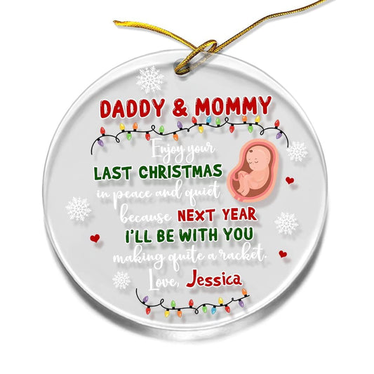 Personalized Acrylic Upcoming Baby Ornament New Baby