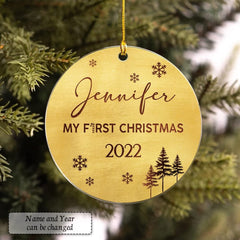 Personalized Acrylic Xmas Baby First Christmas Ornament