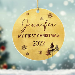 Personalized Acrylic Xmas Baby First Christmas Ornament