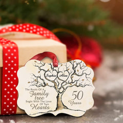 Personalized Aluminum Anniversary Ornament 50th Golden Married