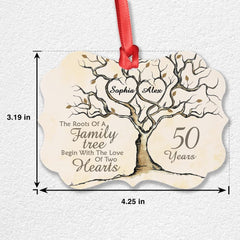 Personalized Aluminum Anniversary Ornament 50th Golden Married