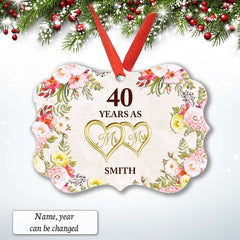 Personalized Aluminum Anniversary Ornament Married Couple