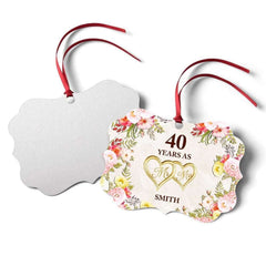 Personalized Aluminum Anniversary Ornament Married Couple