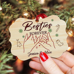 Personalized Aluminum Besties Forever Ornament Christmas Gift