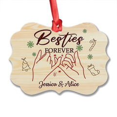 Personalized Aluminum Besties Forever Ornament Christmas Gift