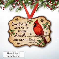Personalized Aluminum Cardinal Ornament Dad Mom Memorial