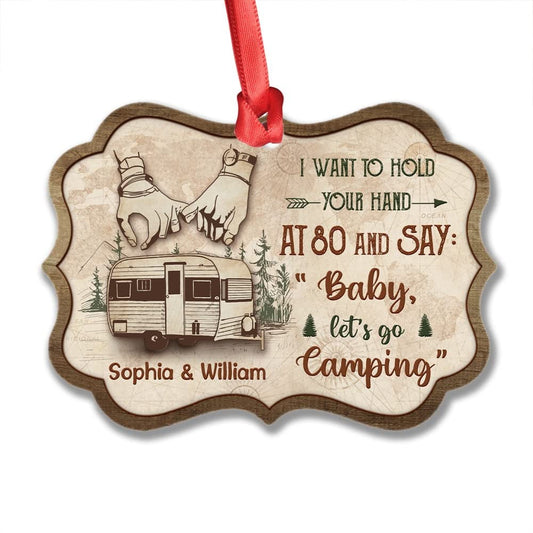 Personalized Aluminum Couple Camping Lovers Ornament