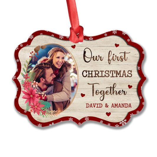 Personalized Aluminum Couple Ornament First Christmas Together
