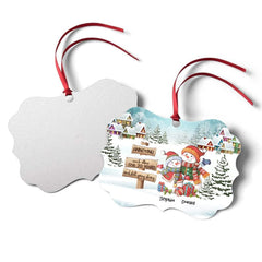 Personalized Aluminum Couple Snowman Ornament Best Gift