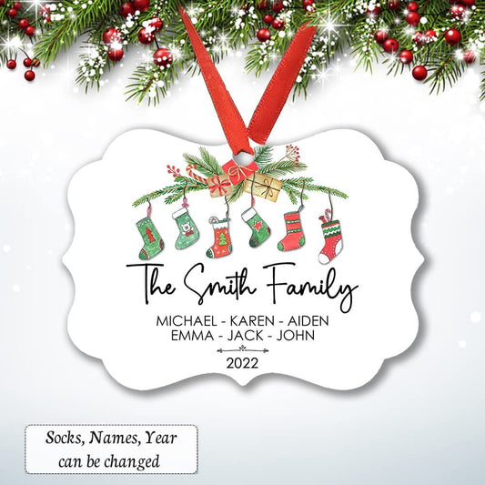 Personalized Aluminum Family Ornament Hanging Stocks