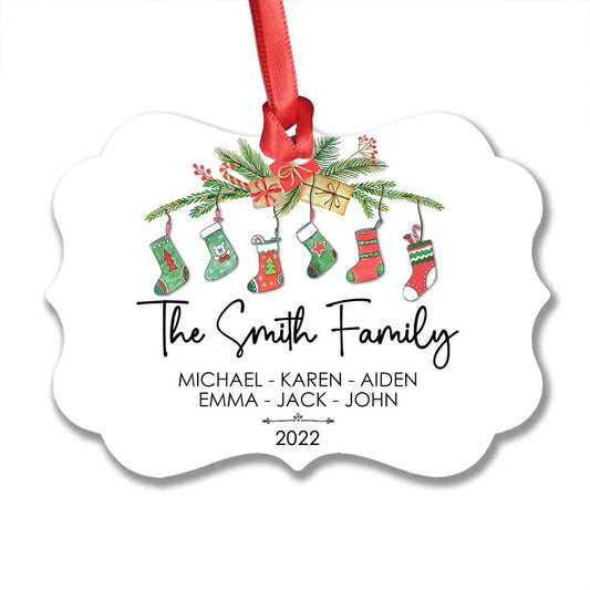 Personalized Aluminum Family Ornament Hanging Stocks