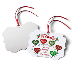 Personalized Aluminum Family Ornament Heart Family Member
