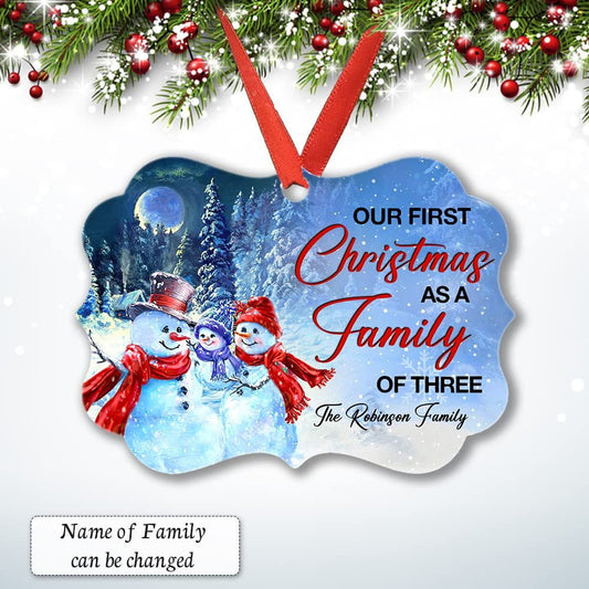 Personalized Aluminum First Christmas of Three Ornament