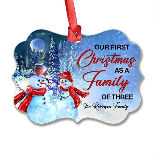 Personalized Aluminum First Christmas of Three Ornament
