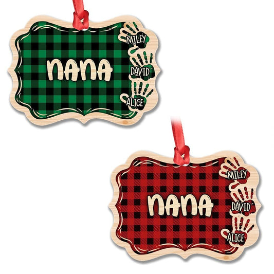 Personalized Aluminum Mama And Kids Hands Ornament