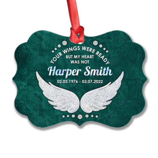 Personalized Aluminum Memorial Ornament Your Wings Were Ready