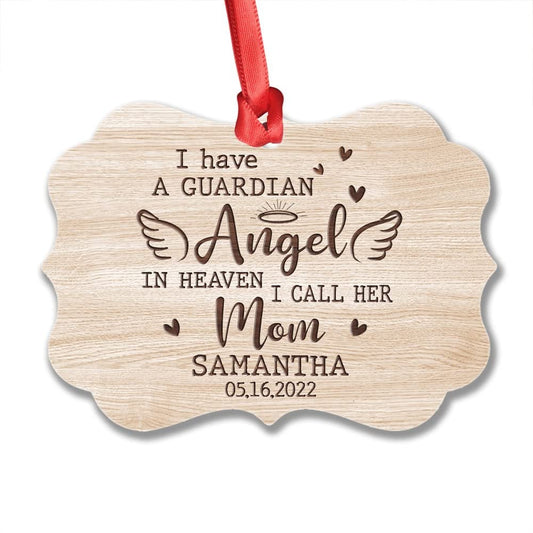 Personalized Aluminum Mom Memorial Ornament Angel In Heaven