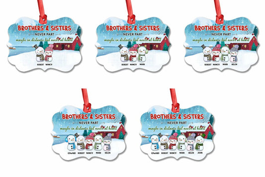Personalized Aluminum Ornament Brother And Sister