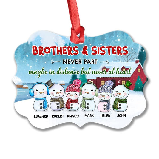 Personalized Aluminum Ornament Brother And Sister