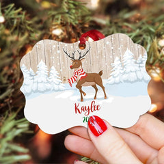 Personalized Aluminum Ornament Reindeer Christmas Gift