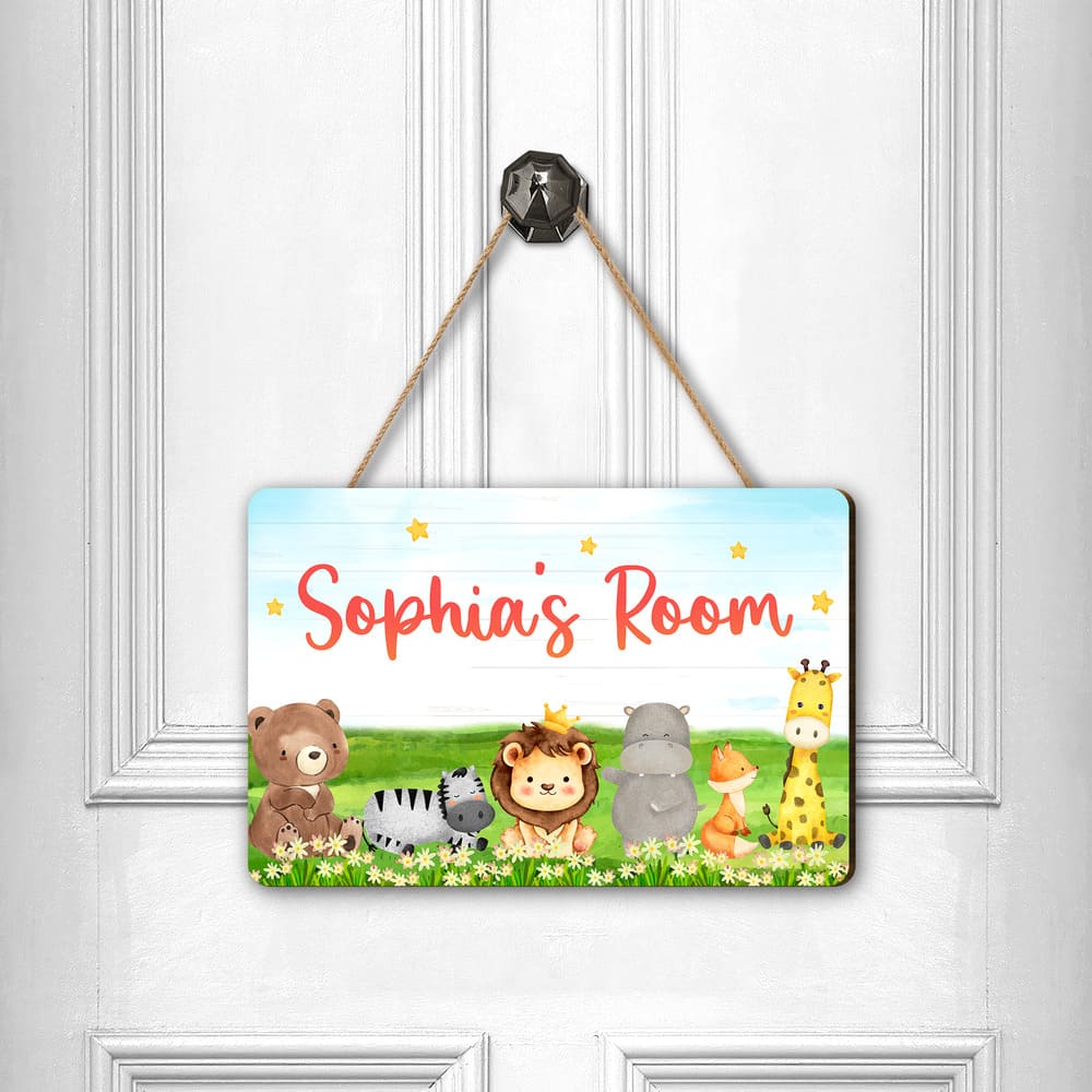 Personalized Animal Door Sign For Kids