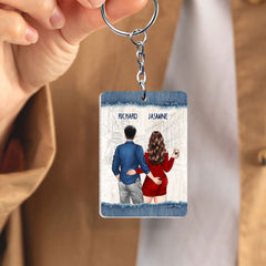 Personalized Anniversary Couple Keychain Always Be By Your Side