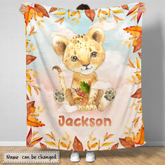 Personalized Baby Blanket Lion Baby Boy for Baby Boy