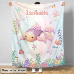 Personalized Baby Blanket Lovely Sea Turtle for Baby Girl